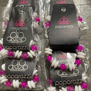 Paparazzi Vibrant Pink and White Beaded Bracelet